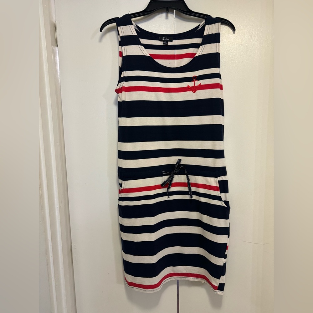 Beach, resort style dress with drawstring and pockets, size XL